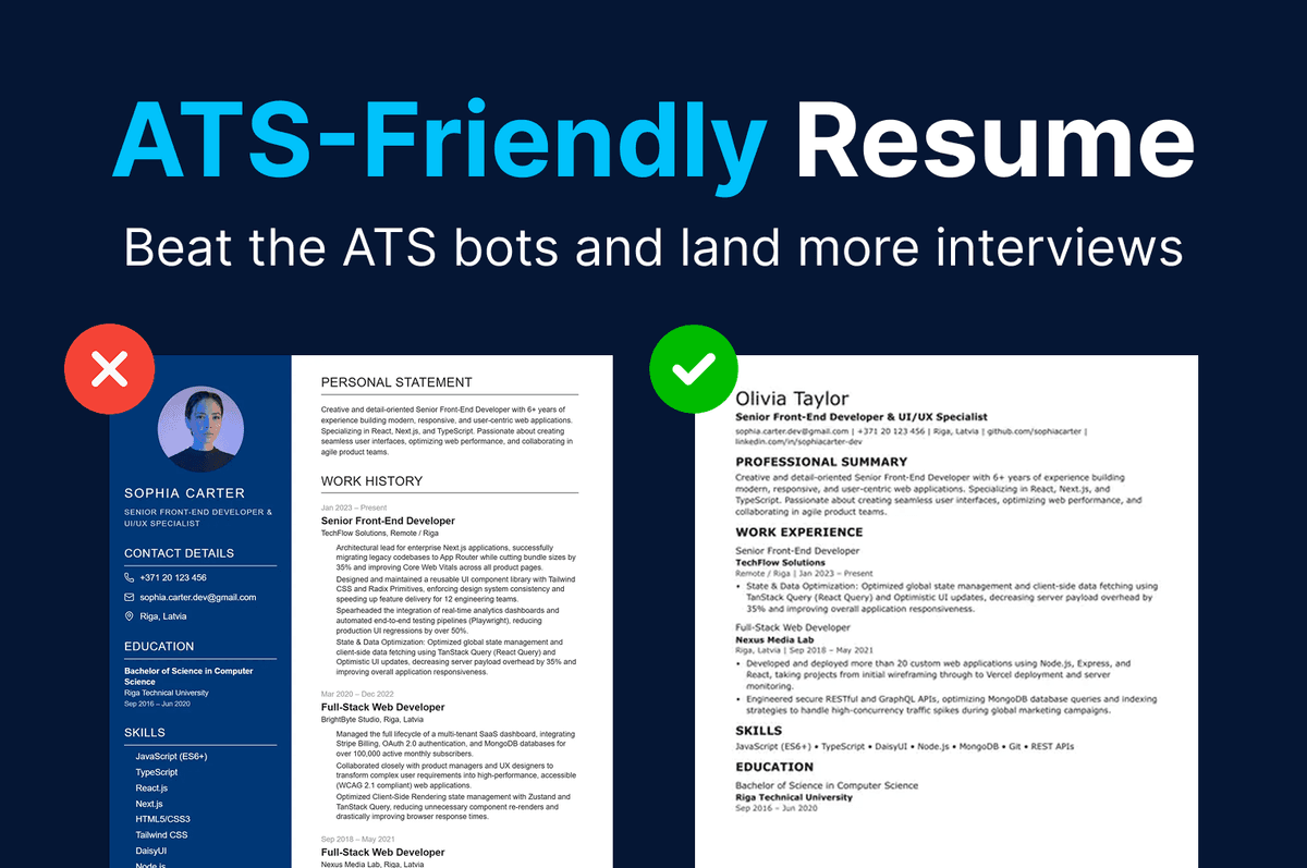 ATS-Friendly Resume: How to Format Your CV (Checklist + Examples)